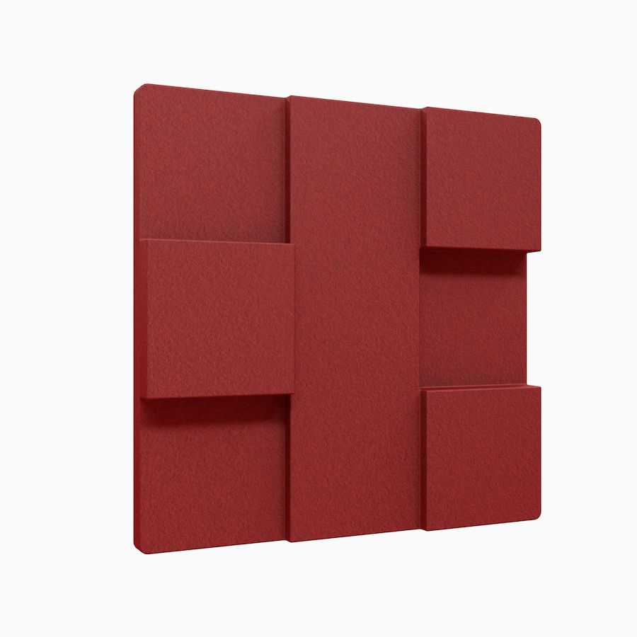 Individual dark red Urban acoustic tile from Acoustek's Newport collection. Manufactured & sold by Acoustek Australia & UK.
