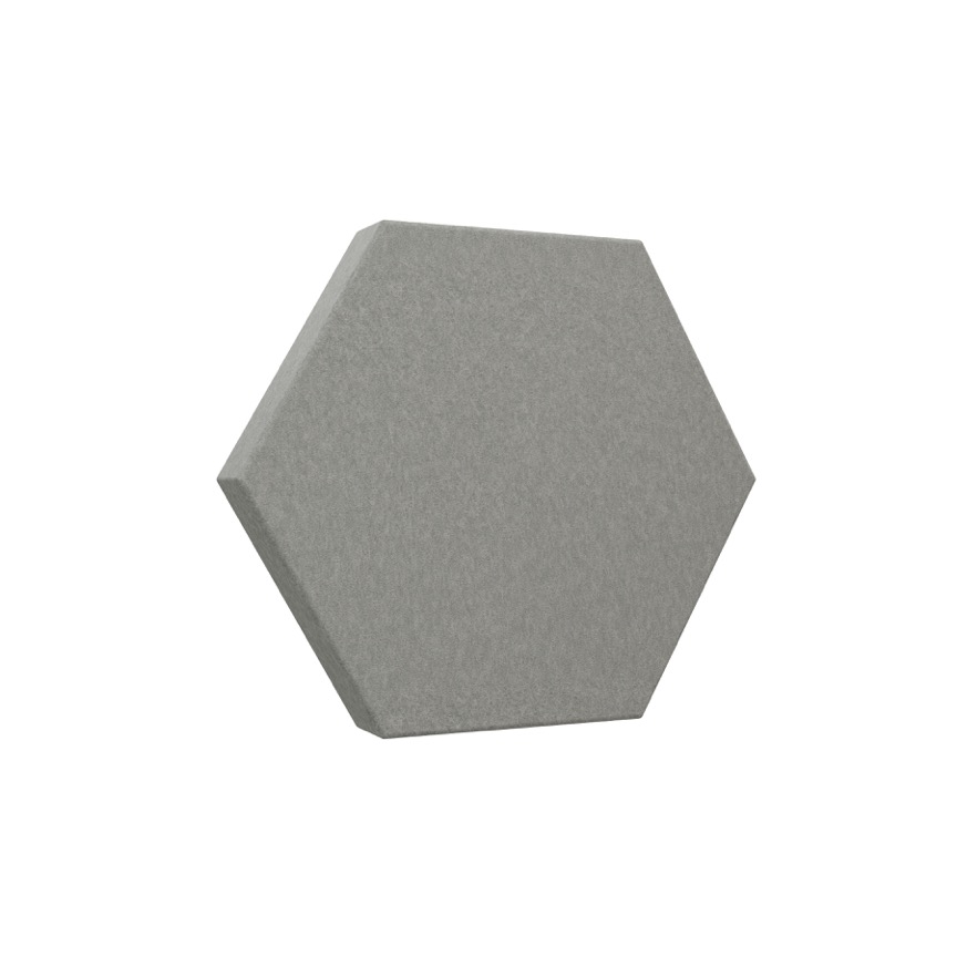 Image of grey hexagonal Geo Rapid acoustic tile from Acoustek's Porto collection. Sold and manufactured by Acoustek Australia & UK.